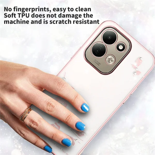 Калъф KADEM Flower Rhinestone за Xiaomi Redmi 17 5G/17 4G, розов 4
