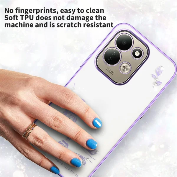 Калъф KADEM Flower Rhinestone за Xiaomi Redmi 17 5G/17 4G, лилав 4