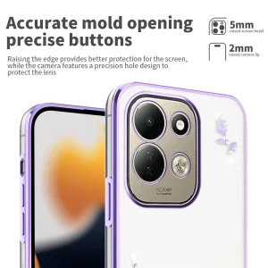 Калъф KADEM Flower Rhinestone за Xiaomi Redmi 17 5G/17 4G, лилав 3