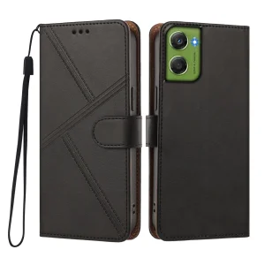 Leather Wallet flip case for Moto G06 4G/G06 Power 4G, black