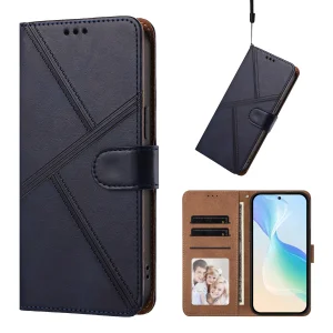Калъф тефтер Leather Wallet за Moto G06 4G/G06 Power 4G, тъмно син 4