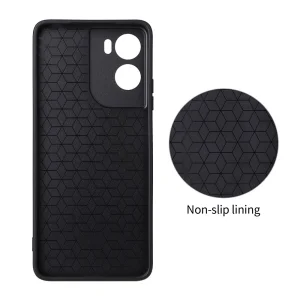 Калъф, съвместим с Magsafe Carbon Texture Leather за Motorola Moto G06 4G/G06 Power 4G, оранжев 4