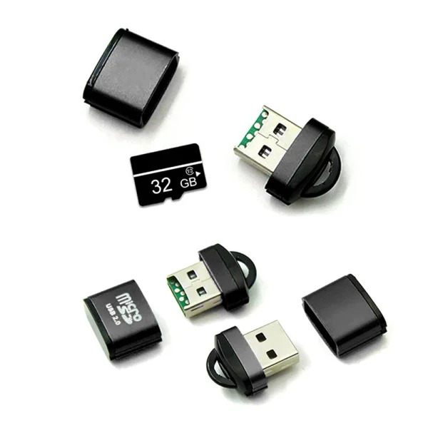 Micro SD card reader, CR01, USB, Black 3