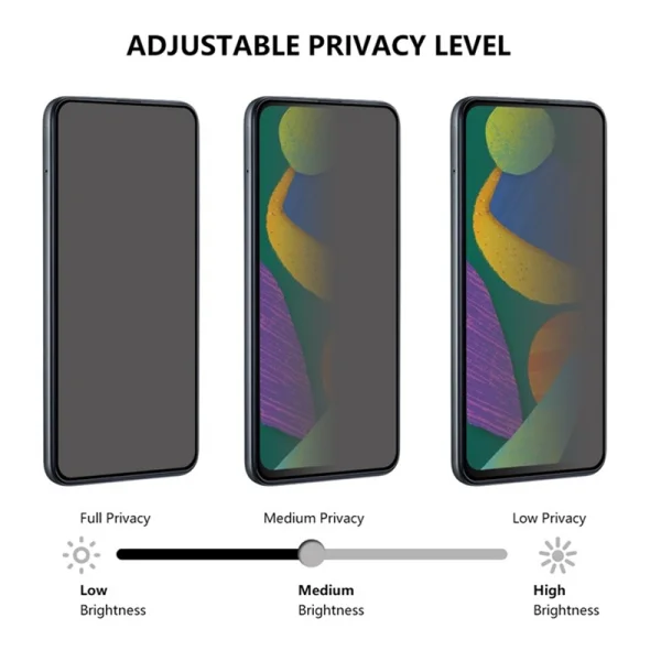 5D Full Glue Privacy Tempered Glass Protector for Motorola Moto G06 Power 4G/G06 4G, black 3