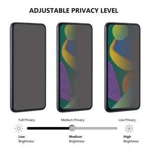 5D Full Glue Privacy Tempered Glass Protector for Motorola Moto G06 Power 4G/G06 4G, black 3