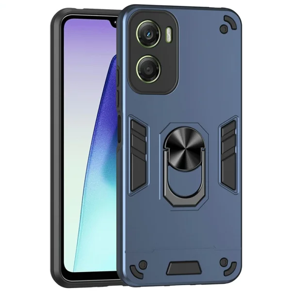 Удароустойчив калъф Ring Holder Kickstand за Motorola Moto G06 Power 4G/G06 4G, син 1