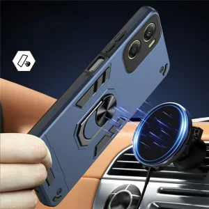 Удароустойчив калъф Ring Holder Kickstand за Motorola Moto G06 Power 4G/G06 4G, син 3