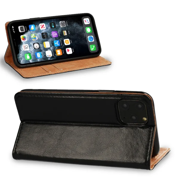 Калъф Тефтер SPECIAL ест. кожа за iPhone 13 Pro, Черен 2