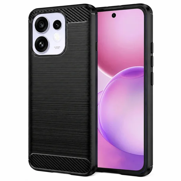 Силиконов калъф Techsuit Carbon Silicone за Oppo Reno16 / Reno16 Pro, черен 1