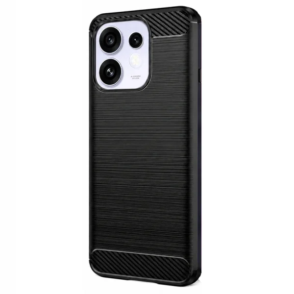 Силиконов калъф Techsuit Carbon Silicone за Oppo Reno16 / Reno16 Pro, черен 2