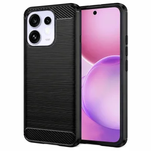 Силиконов калъф Techsuit Carbon Silicone за Oppo Reno16 / Reno16 Pro, черен