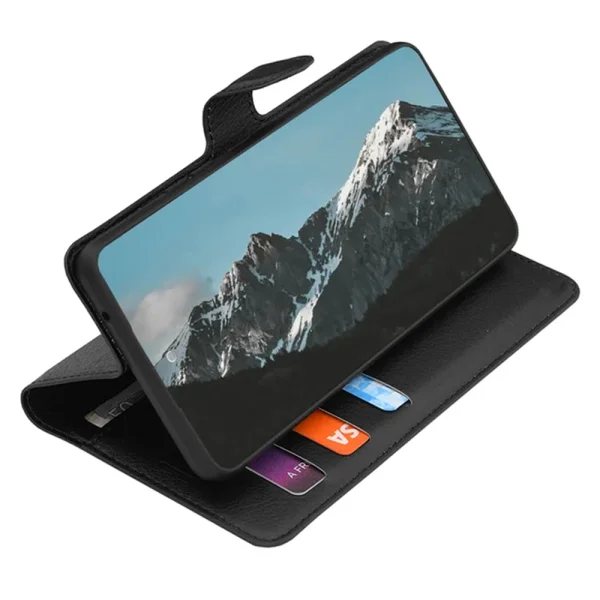 Калъф тефтер Techsuit Leather Folio за Oppo Reno16 F / Reno16 FS, черен 2