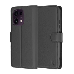 Калъф тефтер Techsuit Leather Folio за Oppo Reno16 F / Reno16 FS, черен