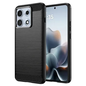 Силиконов калъф Techsuit Carbon Silicone за Motorola Edge 70 Max, черен
