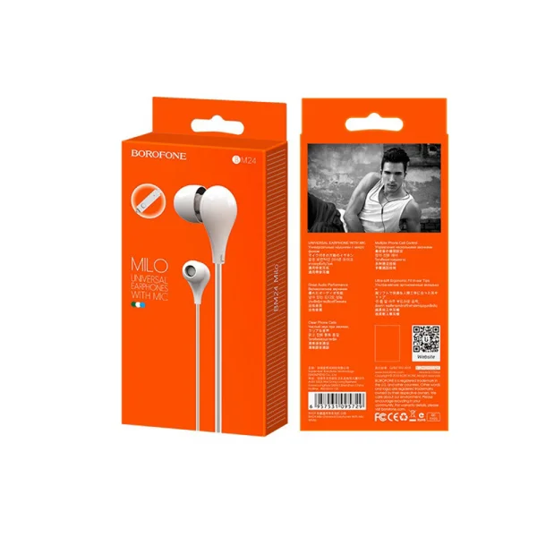 Слушалки с микрофон BOROFONE Milo BM24, Бял 5