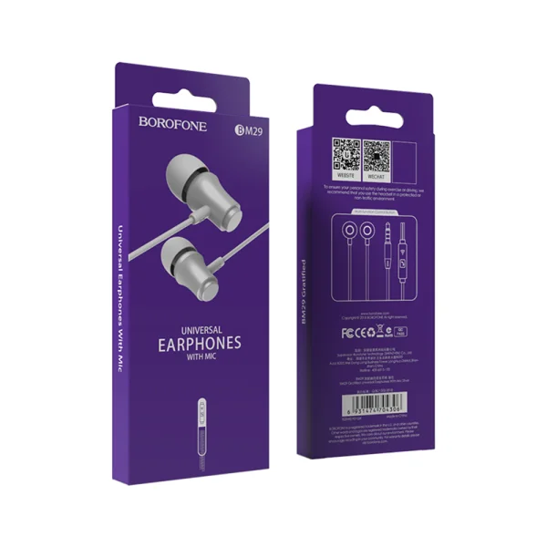 Слушалки с микрофон BOROFONE Gratified BM29, Сребрист 5