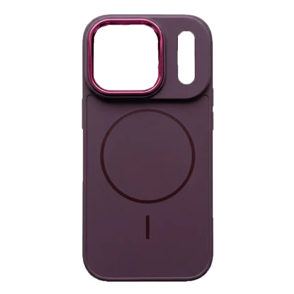Silicone FRAME Mag Cover, compatible with MagSafe for Iphone 18 Pro, dark red 2
