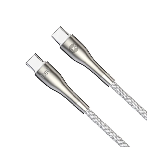 Кабел Forever Sleek, Type-C - Type-C,  1,0 m, 100W, бял 2