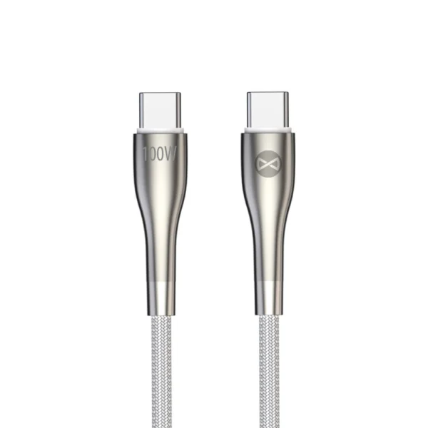 Кабел Forever Sleek, Type-C - Type-C,  1,0 m, 100W, бял 1