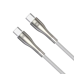 Кабел Forever Sleek, Type-C - Type-C,  1,0 m, 100W, бял 2