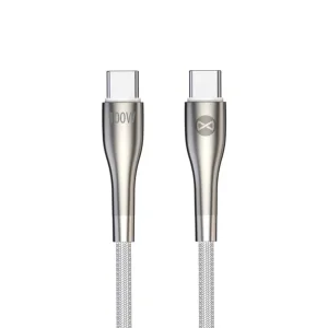 Кабел Forever Sleek, Type-C - Type-C,  1,0 m, 100W, бял