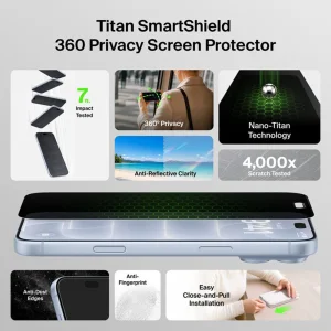 Стъклен Протектор Privacy  360° градусов за iPhone 18 Pro Max, черен 3