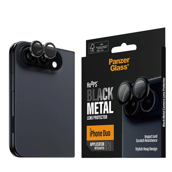 Стъклен Протектор за камера PanzerGlass за iPhone Duo, Hoops, черен 4