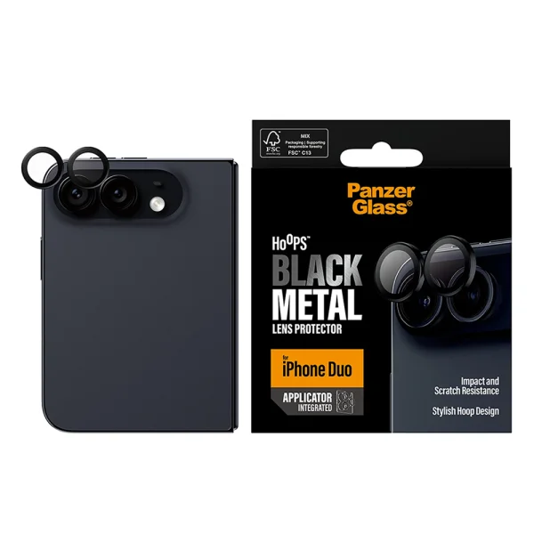 Стъклен Протектор за камера PanzerGlass за iPhone Duo, Hoops, черен 2