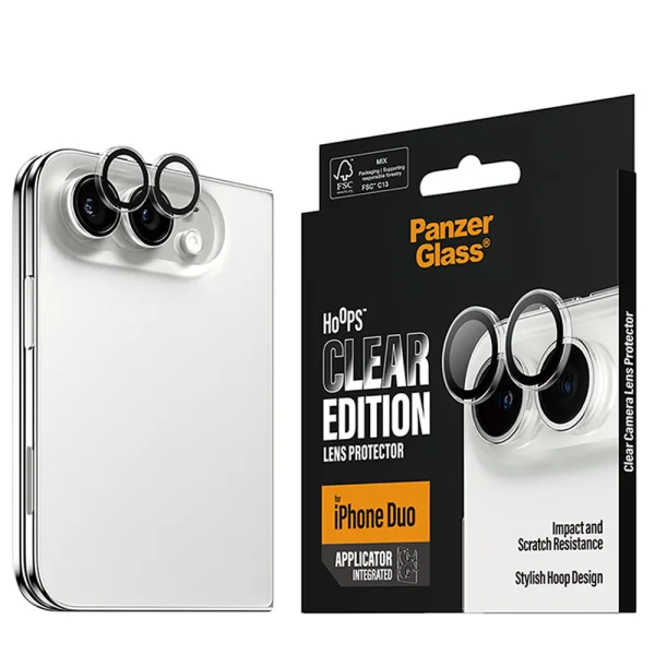 Стъклен Протектор за камера PanzerGlass за iPhone Duo, Hoops, прозрачен 4