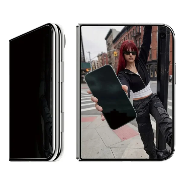 Стъклен Протектор SAFE за iPhone Duo 2-Way Privacy Sub Screen Glass Protector, Ultra-Wide Fit w. EasyAligner, черен 3