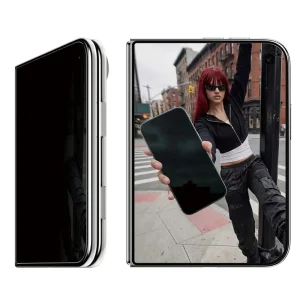 Стъклен Протектор SAFE за iPhone Duo 2-Way Privacy Sub Screen Glass Protector, Ultra-Wide Fit w. EasyAligner, черен 3