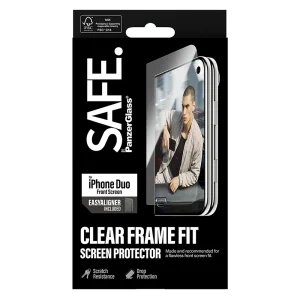 Glass Protector SAFE for iPhone Duo, Sub Screen Glass, Ultra-Wide Fit, transparent 5
