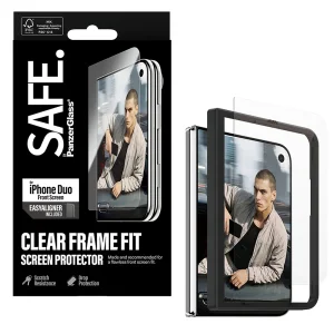 Glass Protector SAFE for iPhone Duo, Sub Screen Glass, Ultra-Wide Fit, transparent 3