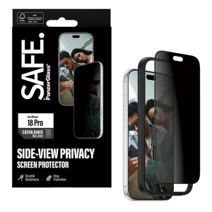 Glass Protector SAFE for iPhone 18 Pro, 2-Way Privacy, Ultra-Wide Fit m. EasyAligner, black 5
