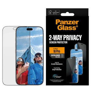 Стъклен Протектор PanzerGlass за iPhone 18 Pro, 2-Way Privacy, Ultra-Wide Fit w. EasyAligner, черен 3