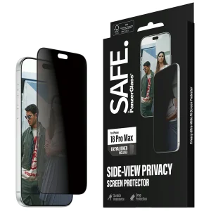 Glass Screen Protector SAFE for iPhone 18 Pro Max, 2-Way Privacy, Ultra-Wide Fit m. EasyAligner, black 3