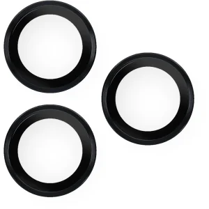 Tempered Glass Camera Protector Lens for iPhone 15 Pro Max, black