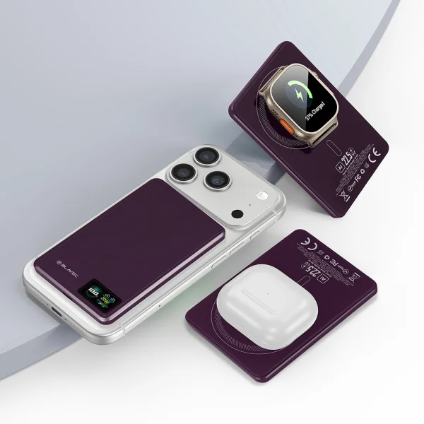 Външна батерия Blavec BJ-03, 5000mAh, Ultra Slim 7,8mm, Type- C, 22,5W, лилав 4