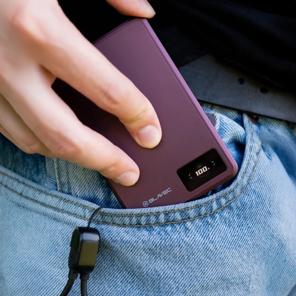 Външна батерия Blavec BJ-03, 5000mAh, Ultra Slim 7,8mm, Type- C, 22,5W, лилав 3