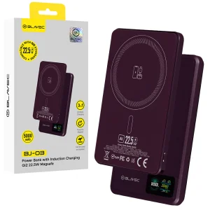 External Battery Blavec BJ-03, 5000mAh, Ultra Slim 7,8mm, Type- C, 22,5W, purple