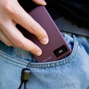 Външна батерия Blavec BJ-03, 5000mAh, Ultra Slim 7,8mm, Type- C, 22,5W, лилав 3