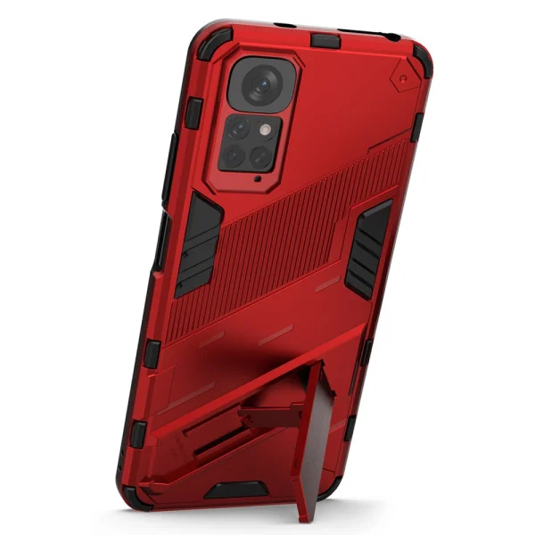 Удароустойчив калъф Hybrid Design за Xiaomi Redmi Note 11 4G, Червен 2
