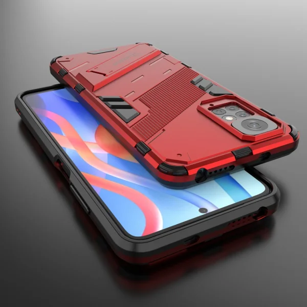 Удароустойчив калъф Hybrid Design за Xiaomi Redmi Note 11 4G, Червен 6