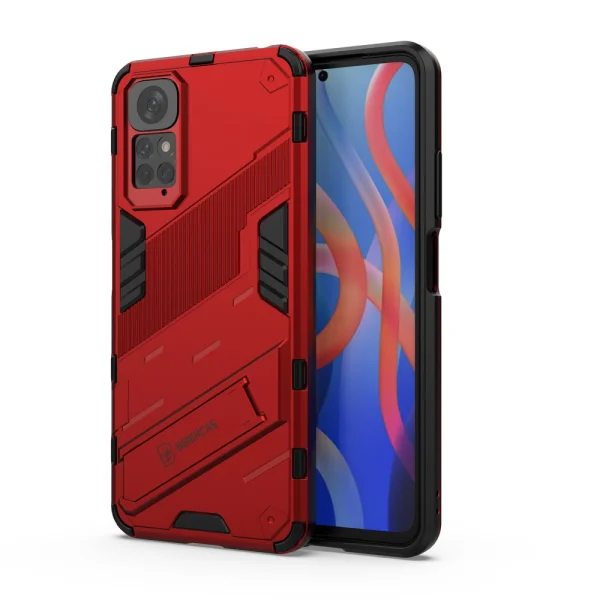 Удароустойчив калъф Hybrid Design за Xiaomi Redmi Note 11 4G, Червен 4