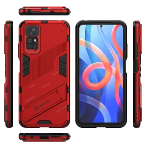 Удароустойчив калъф Hybrid Design за Xiaomi Redmi Note 11 4G, Червен 5