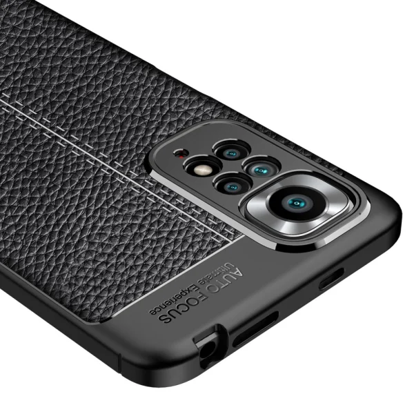 Силиконов гръб Litchi за Xiaomi Redmi Note 11 4G, Черен 3