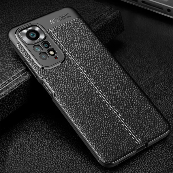 Силиконов гръб Litchi за Xiaomi Redmi Note 11 4G, Черен 5