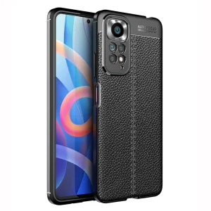 Силиконов гръб Litchi за Xiaomi Redmi Note 11 4G, Черен