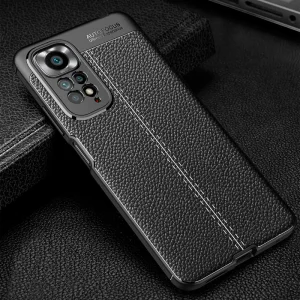 Силиконов гръб Litchi за Xiaomi Redmi Note 11 4G, Черен 5
