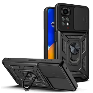 Удароустойчив калъф Slide Camera за Xiaomi Redmi Note 11 4G, Черен